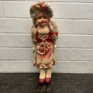 Vintage Scandanavian Cloth 10.25 in. Folk Doll